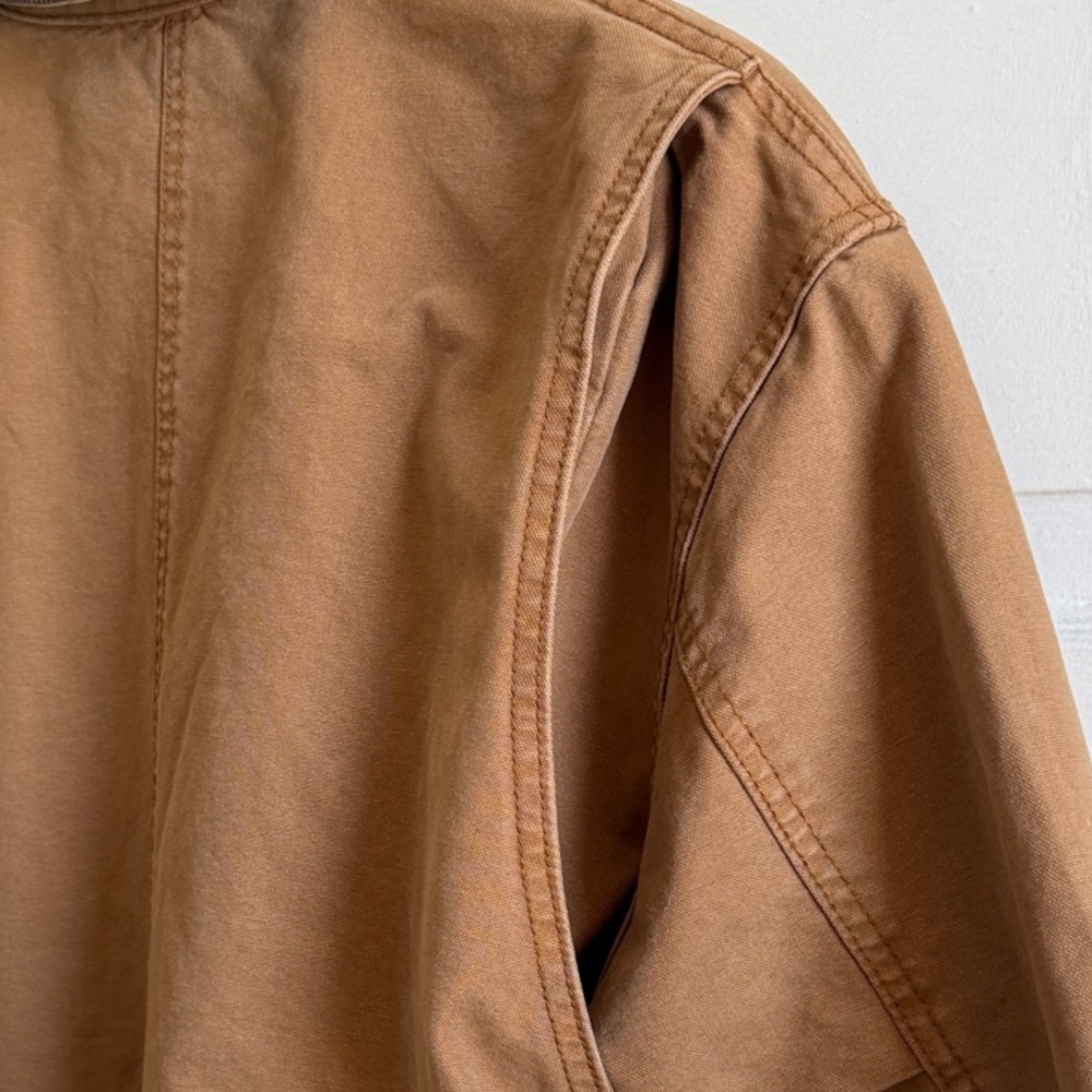 Zara ZW Contrast Collar Padded Oversized Jacket in Caramel Gorpcore NWT L - Picture 16 of 16